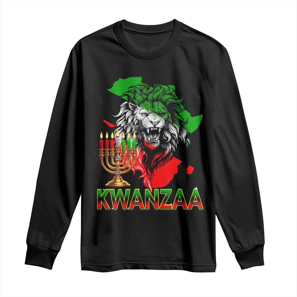 King Lion Of Africa Kwanzaa Map Long Sleeve Shirt Heritage Pride Gift - Wonder Print Shop