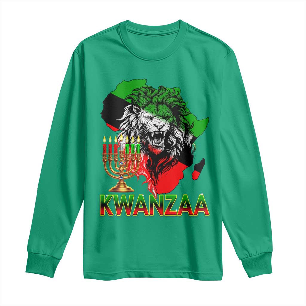 King Lion Of Africa Kwanzaa Map Long Sleeve Shirt Heritage Pride Gift - Wonder Print Shop