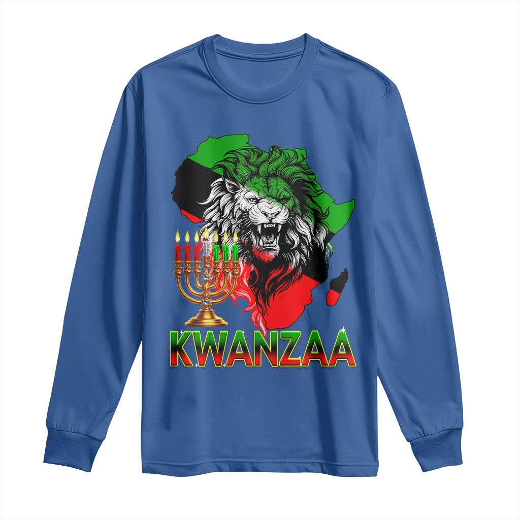 King Lion Of Africa Kwanzaa Map Long Sleeve Shirt Heritage Pride Gift - Wonder Print Shop