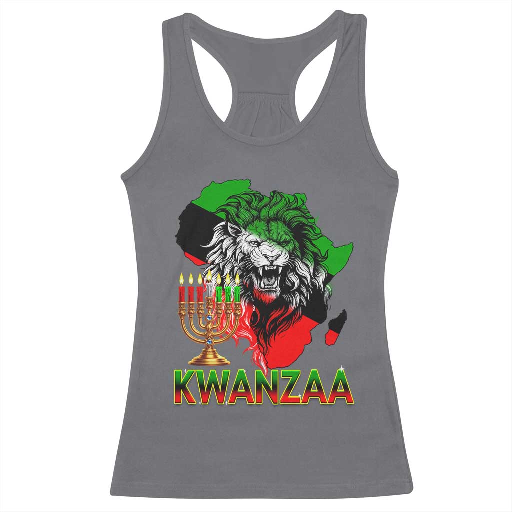 King Lion Of Africa Kwanzaa Map Racerback Tank Top Heritage Pride Gift - Wonder Print Shop