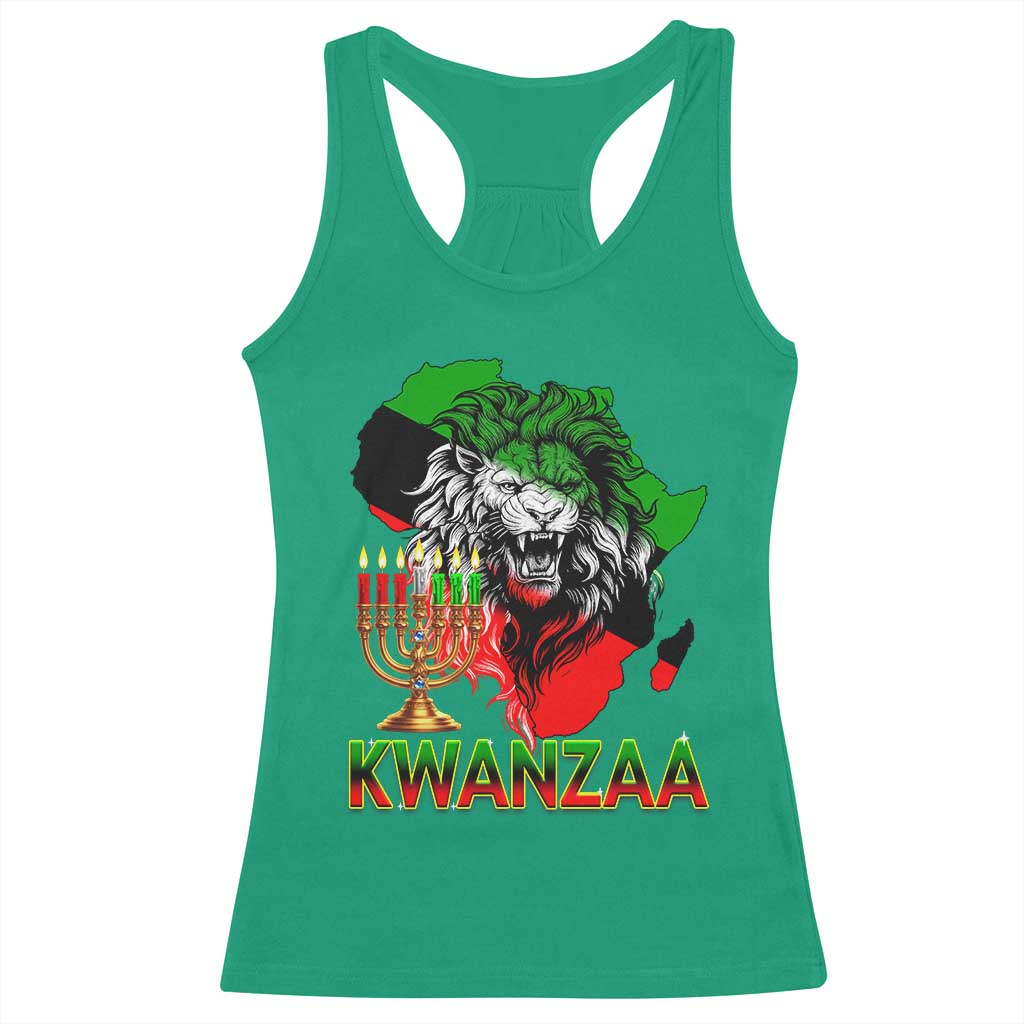 King Lion Of Africa Kwanzaa Map Racerback Tank Top Heritage Pride Gift - Wonder Print Shop