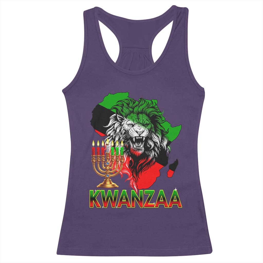 King Lion Of Africa Kwanzaa Map Racerback Tank Top Heritage Pride Gift - Wonder Print Shop