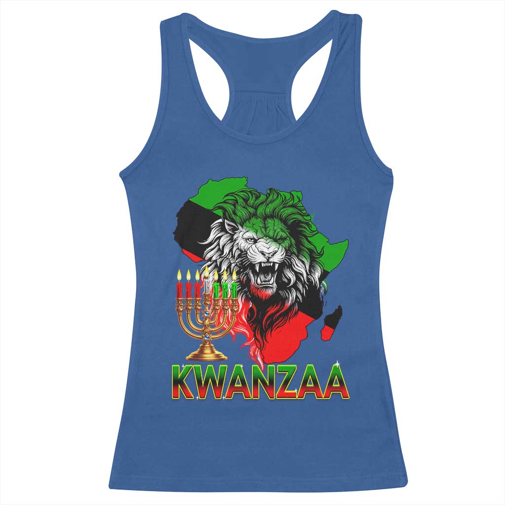 King Lion Of Africa Kwanzaa Map Racerback Tank Top Heritage Pride Gift - Wonder Print Shop