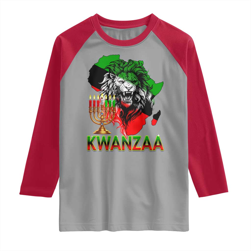 King Lion Of Africa Kwanzaa Map Raglan Shirt Heritage Pride Gift - Wonder Print Shop