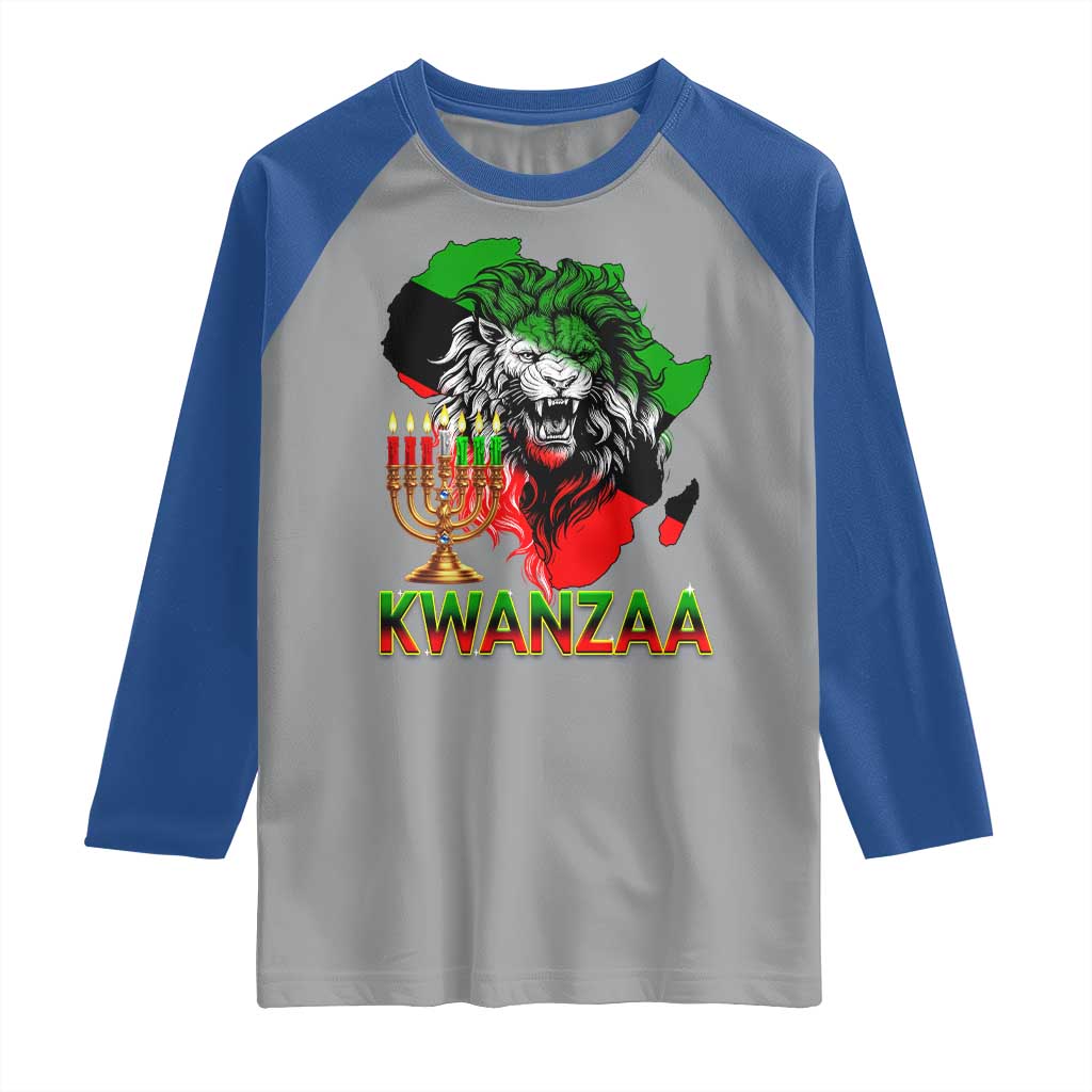 King Lion Of Africa Kwanzaa Map Raglan Shirt Heritage Pride Gift - Wonder Print Shop