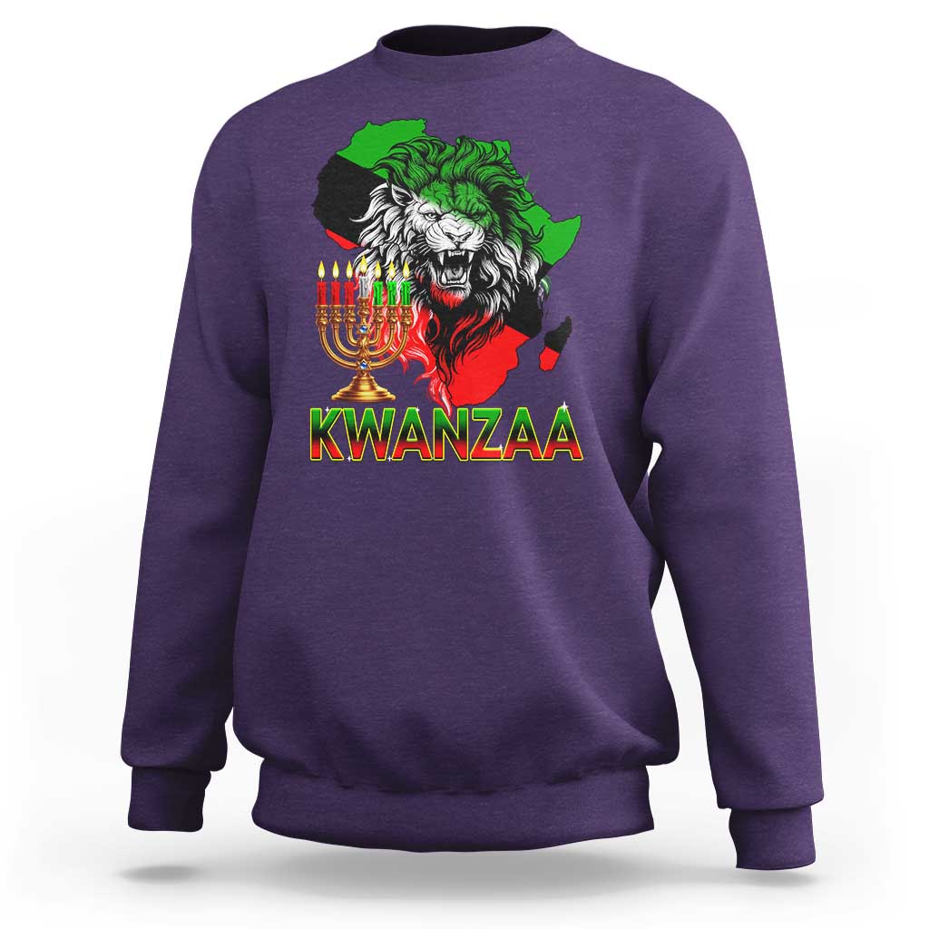 King Lion Of Africa Kwanzaa Map Sweatshirt Heritage Pride Gift - Wonder Print Shop