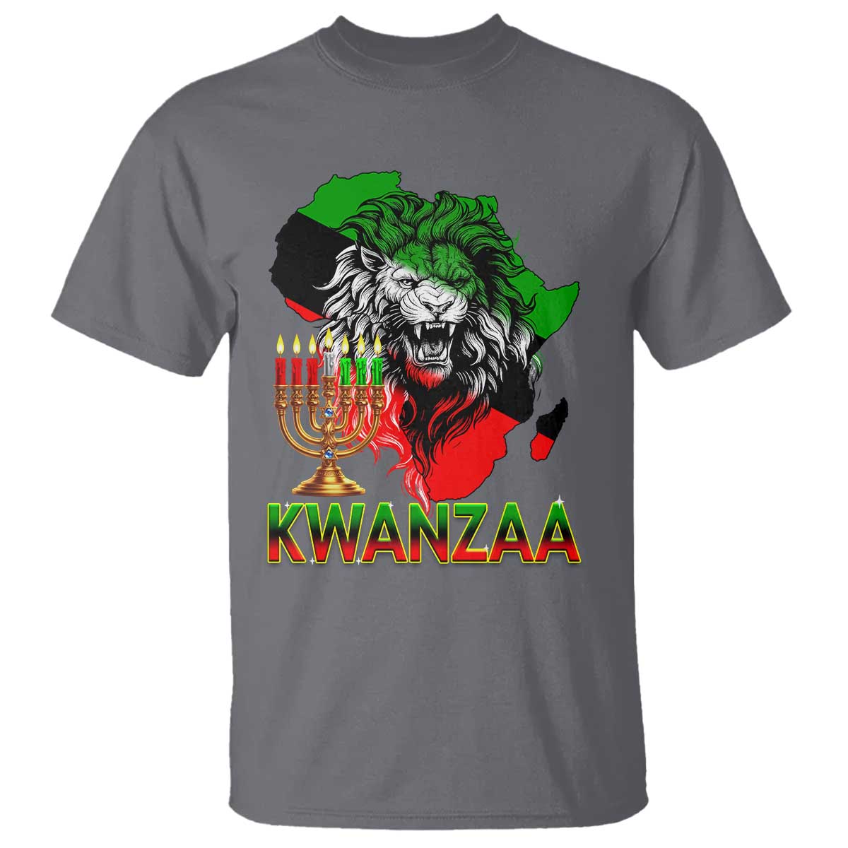 King Lion Of Africa Kwanzaa Map T Shirt Heritage Pride Gift - Wonder Print Shop