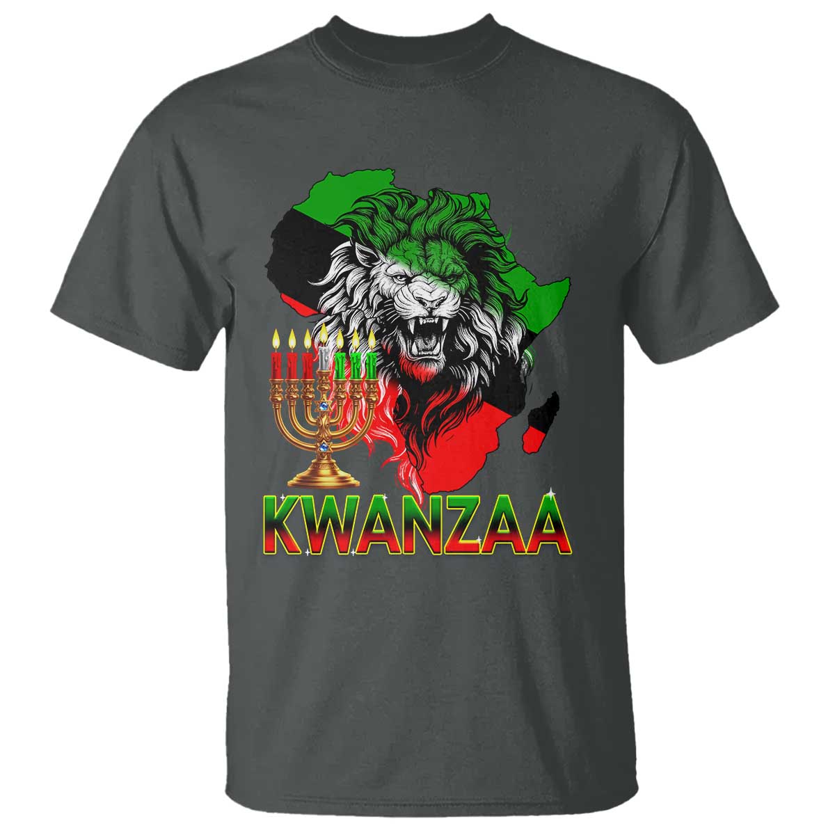 King Lion Of Africa Kwanzaa Map T Shirt Heritage Pride Gift - Wonder Print Shop