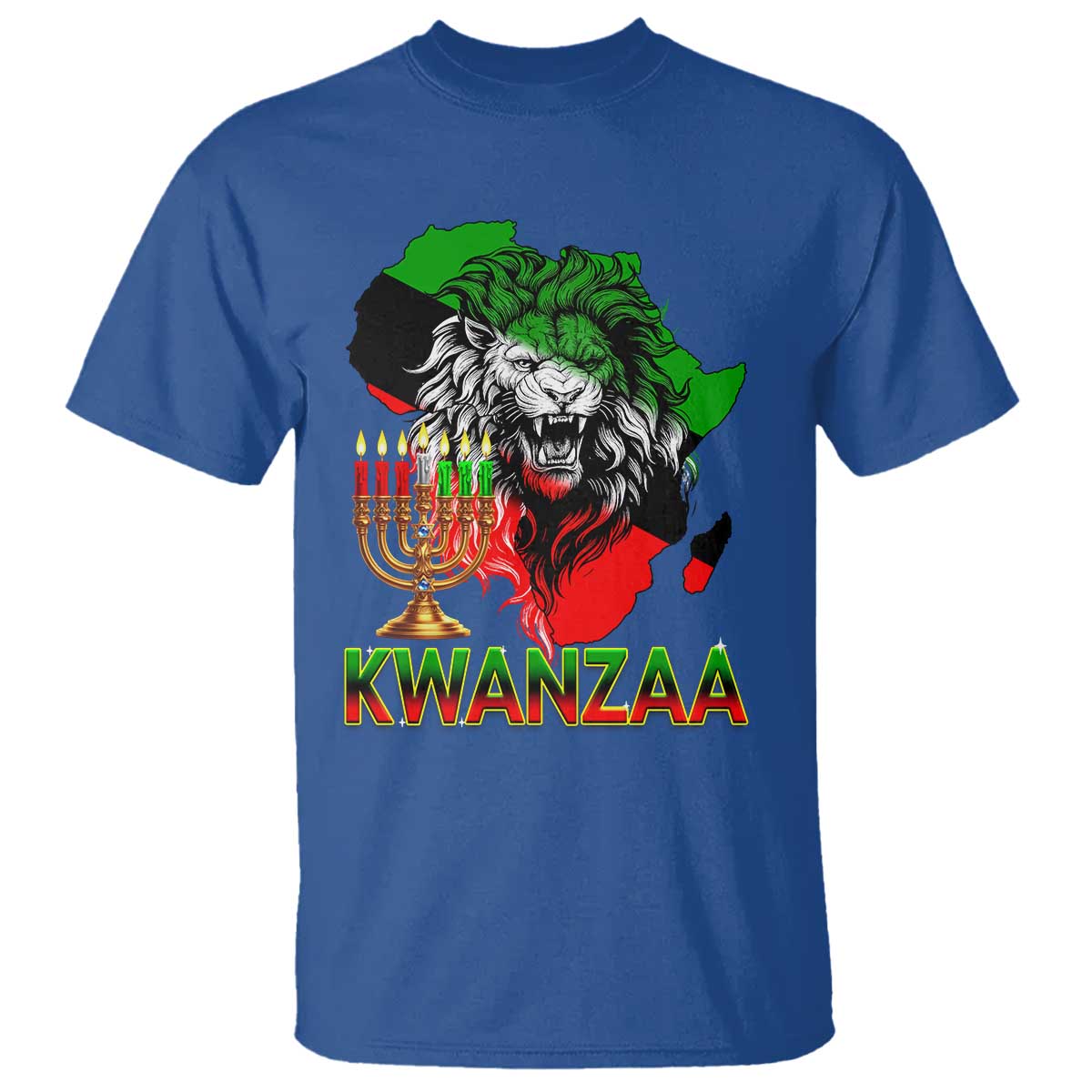 King Lion Of Africa Kwanzaa Map T Shirt Heritage Pride Gift - Wonder Print Shop