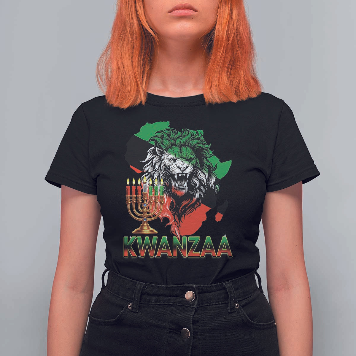King Lion Of Africa Kwanzaa Map T Shirt For Women Heritage Pride Gift - Wonder Print Shop