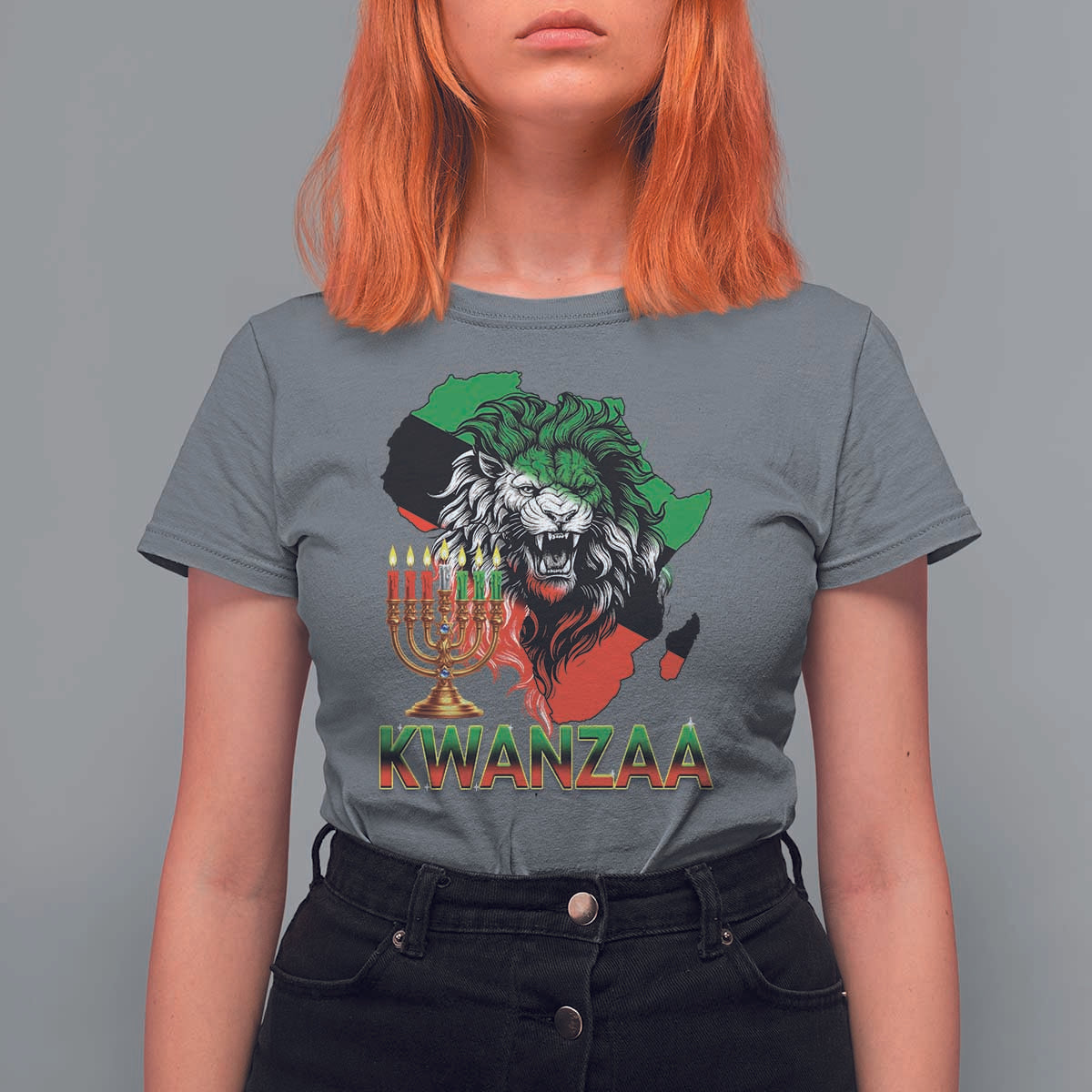 King Lion Of Africa Kwanzaa Map T Shirt For Women Heritage Pride Gift - Wonder Print Shop