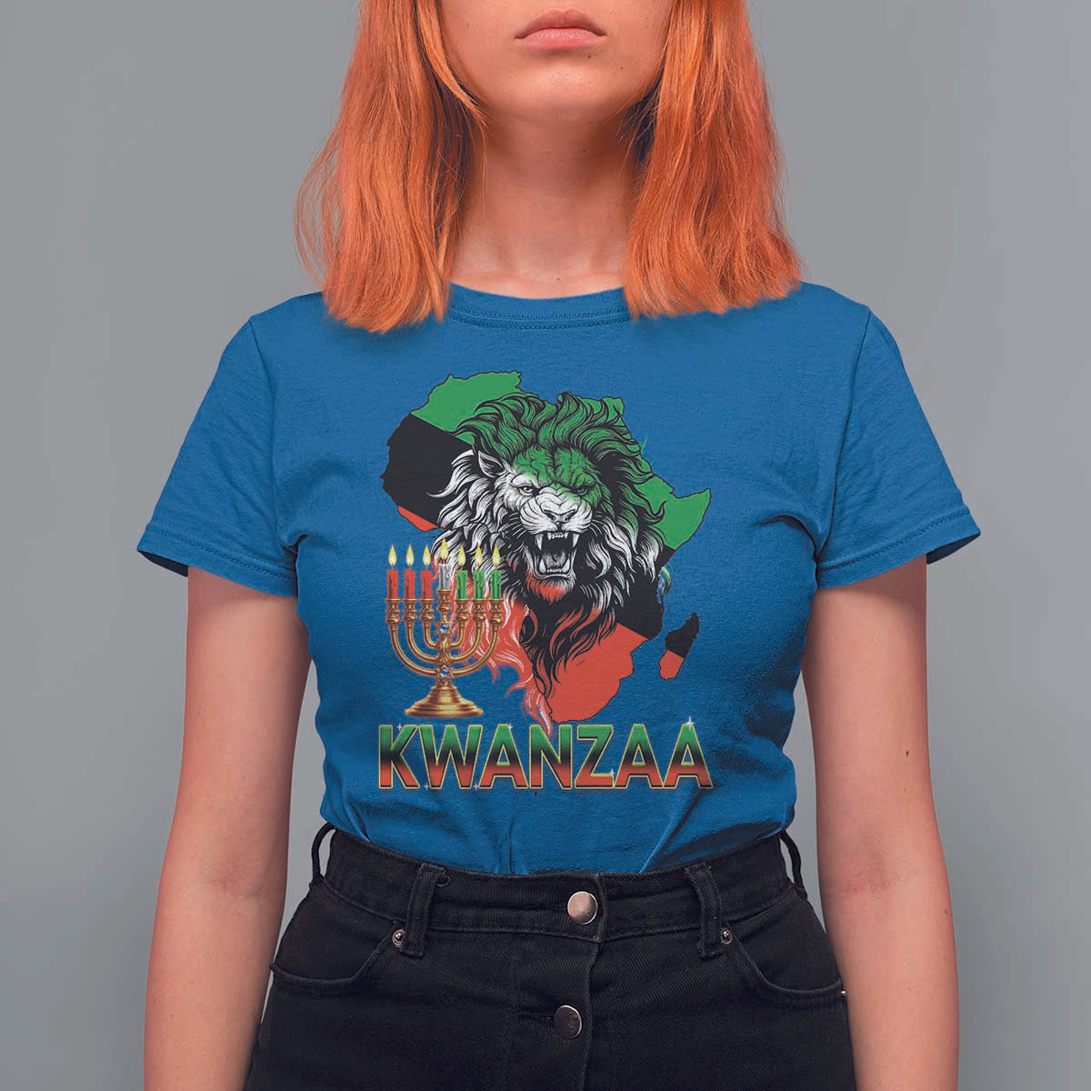 King Lion Of Africa Kwanzaa Map T Shirt For Women Heritage Pride Gift - Wonder Print Shop