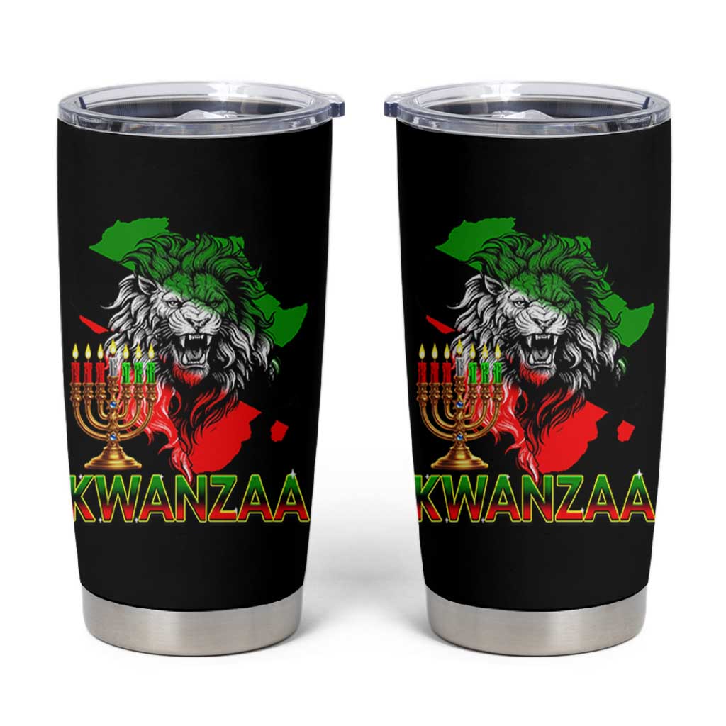 King Lion Of Africa Kwanzaa Map Tumbler Cup Heritage Pride Gift - Wonder Print Shop