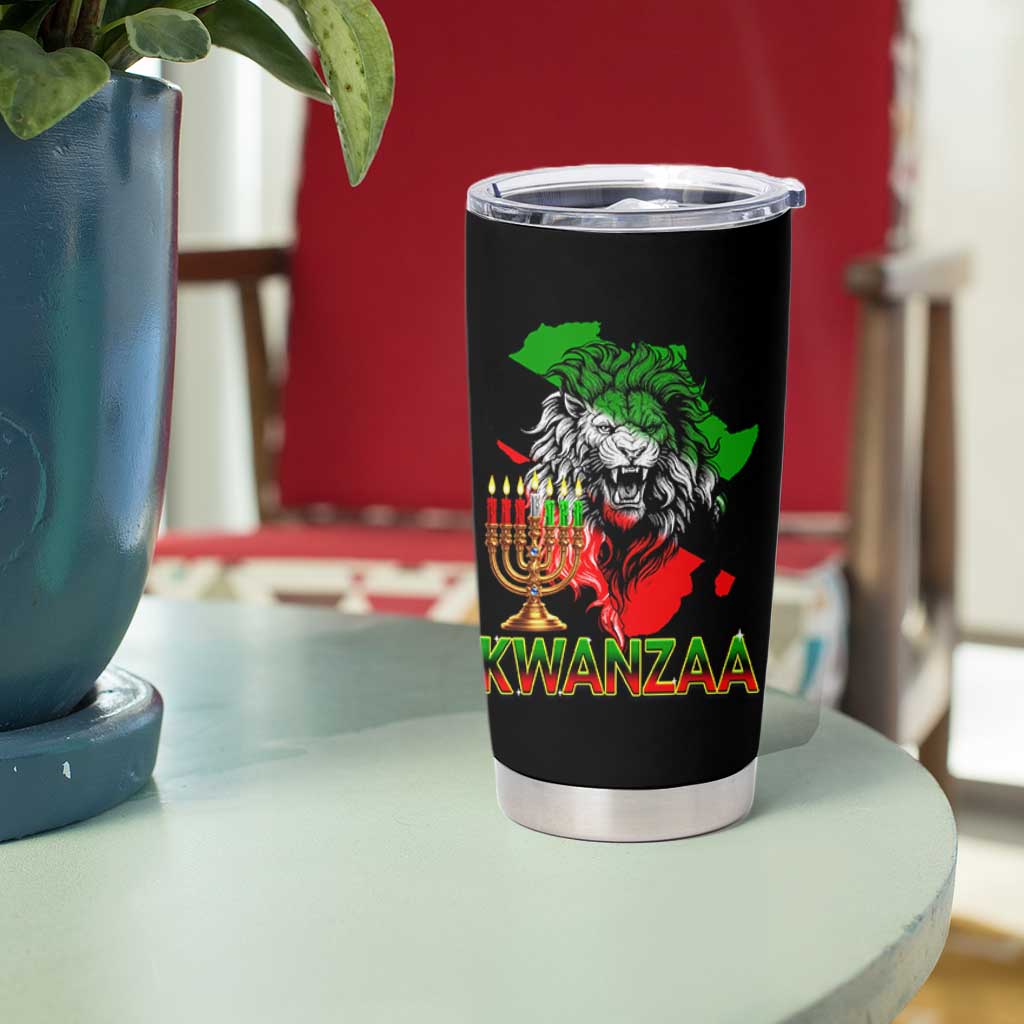 King Lion Of Africa Kwanzaa Map Tumbler Cup Heritage Pride Gift - Wonder Print Shop