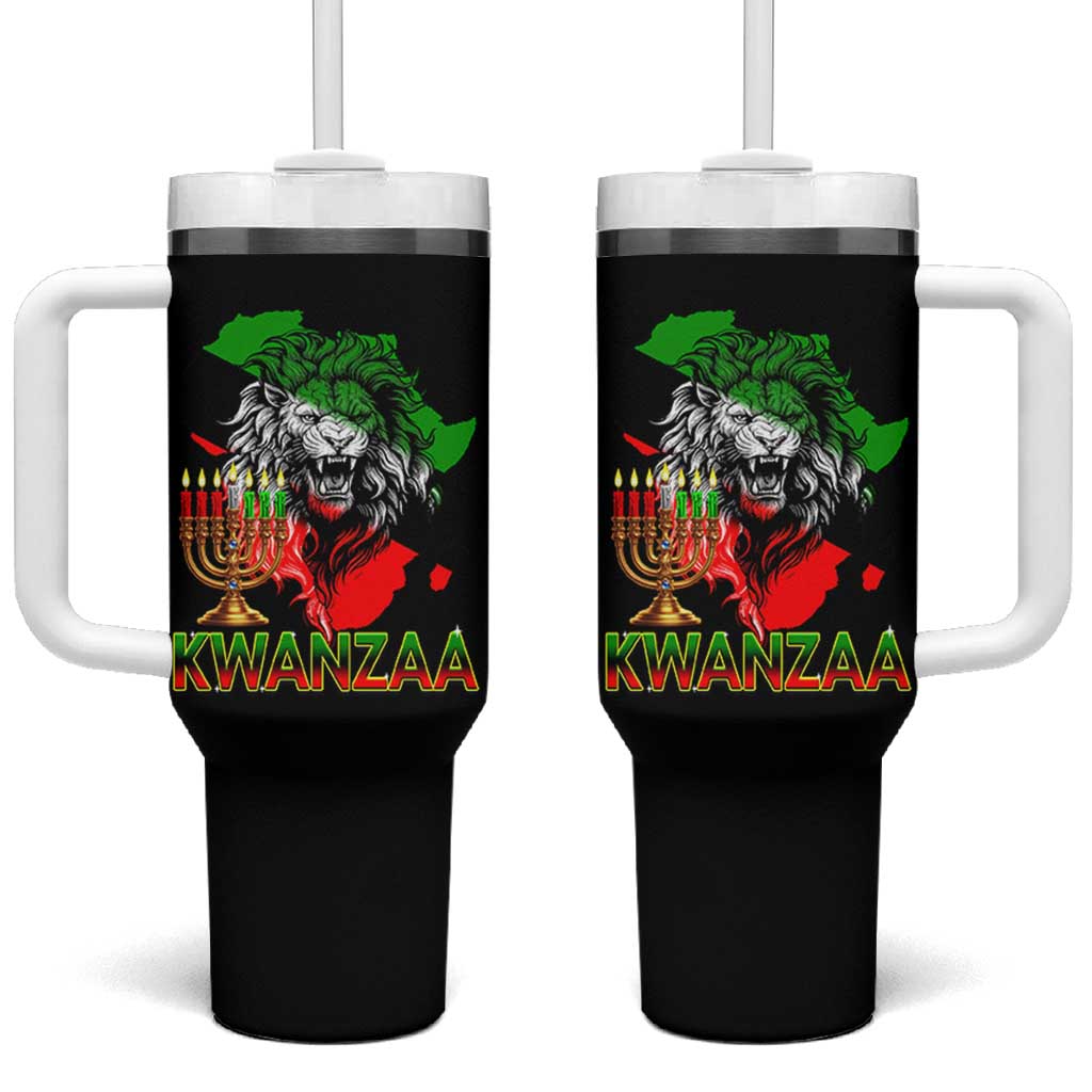 King Lion Of Africa Kwanzaa Map Tumbler With Handle Heritage Pride Gift - Wonder Print Shop
