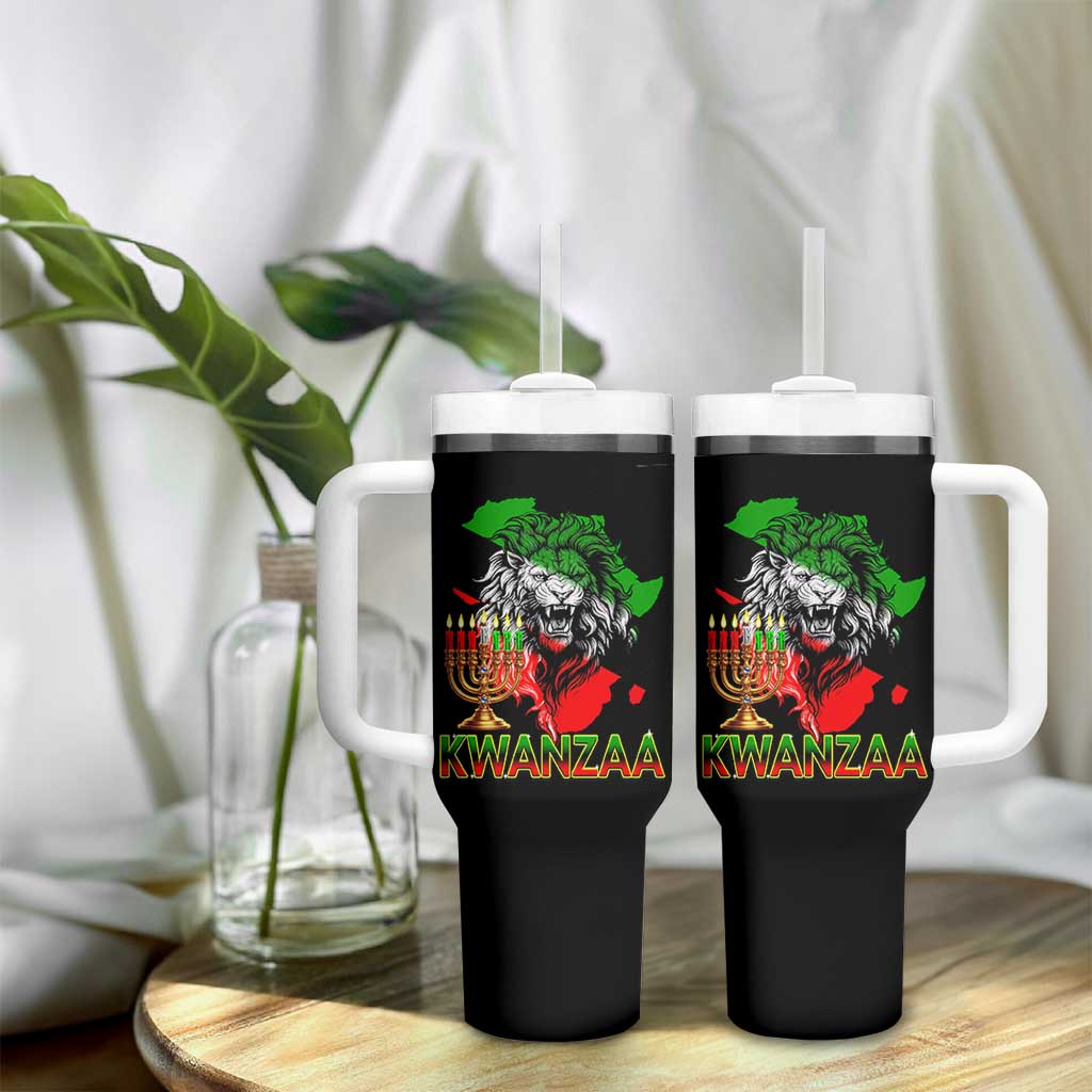 King Lion Of Africa Kwanzaa Map Tumbler With Handle Heritage Pride Gift - Wonder Print Shop