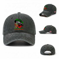 King Lion Of Africa Kwanzaa Map Washed Cotton Baseball Cap Heritage Pride Gift