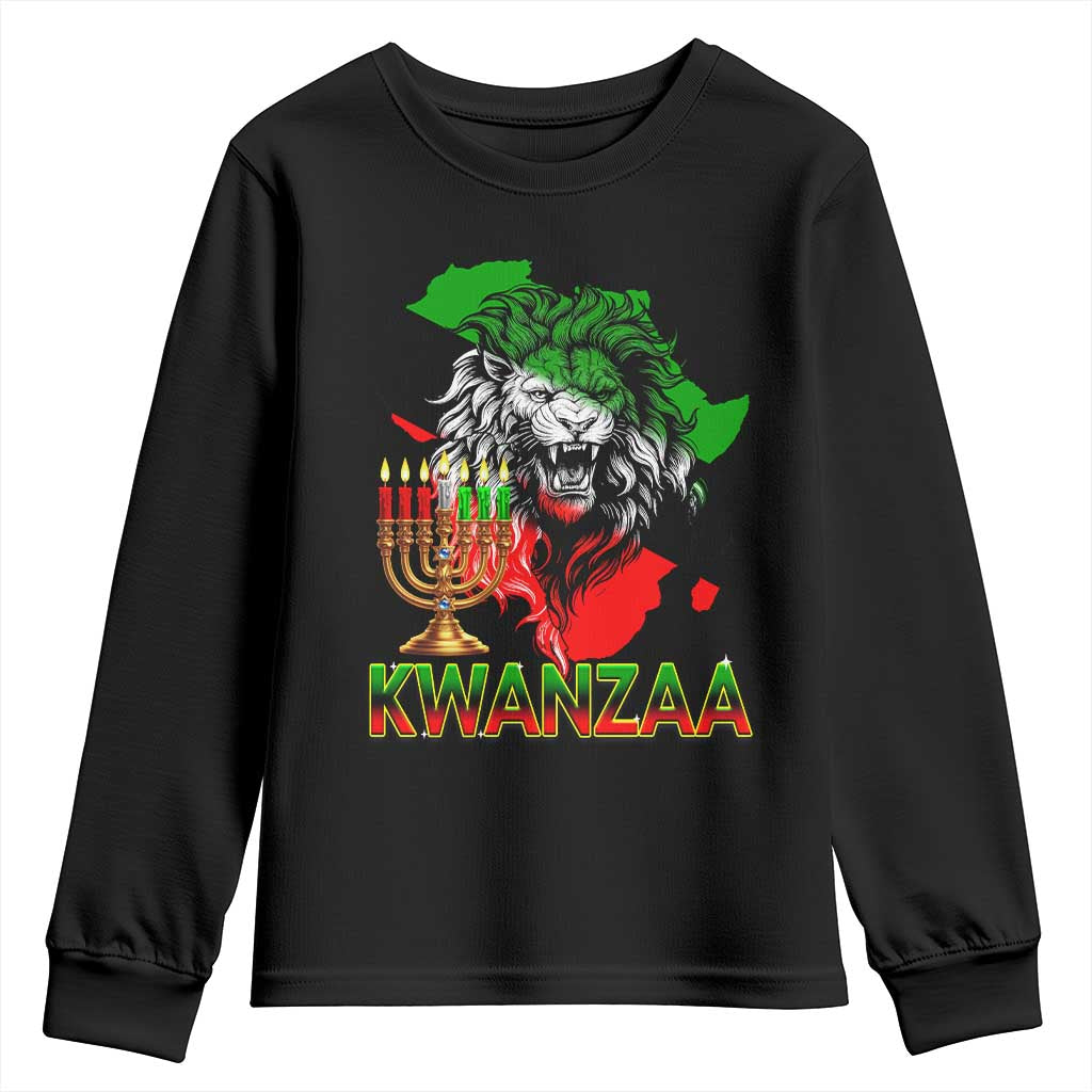 King Lion Of Africa Kwanzaa Map Youth Sweatshirt Heritage Pride Gift - Wonder Print Shop