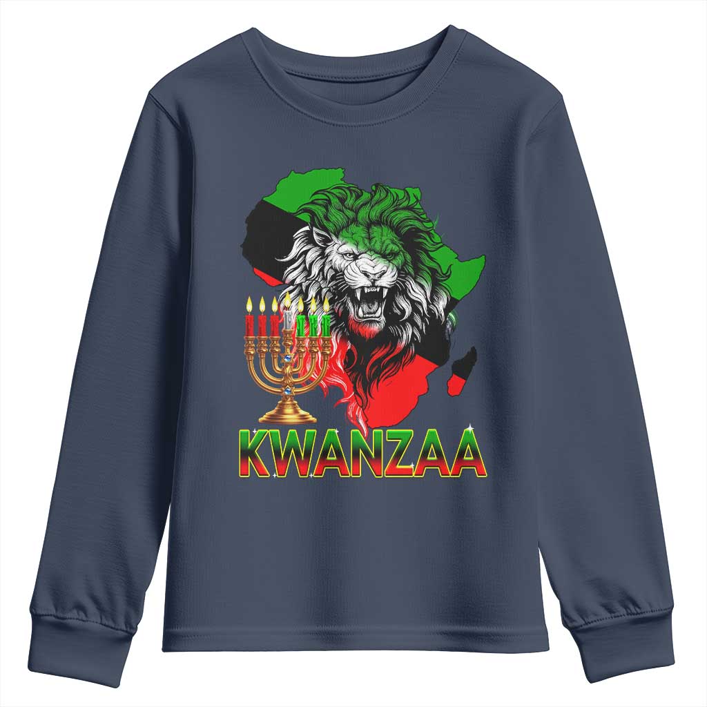 King Lion Of Africa Kwanzaa Map Youth Sweatshirt Heritage Pride Gift - Wonder Print Shop