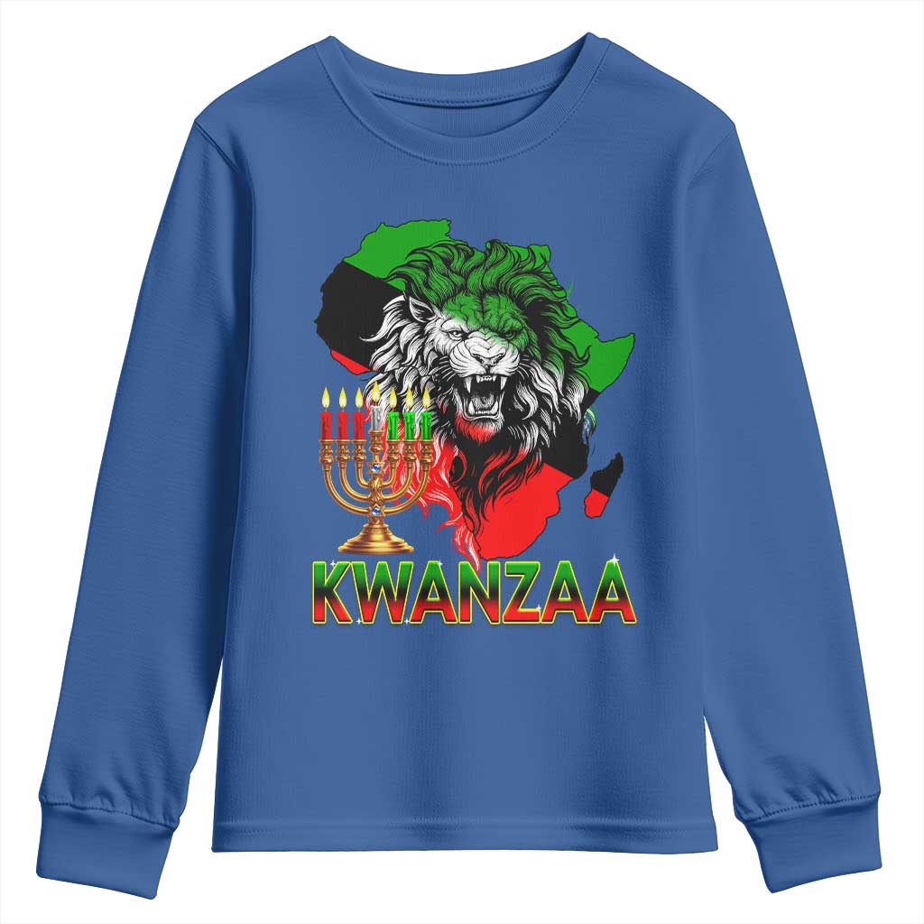 King Lion Of Africa Kwanzaa Map Youth Sweatshirt Heritage Pride Gift - Wonder Print Shop