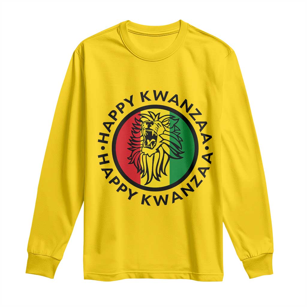 Happy Kwanzaa King Lion Of Africa Heritage Gift Long Sleeve Shirt - Wonder Print Shop