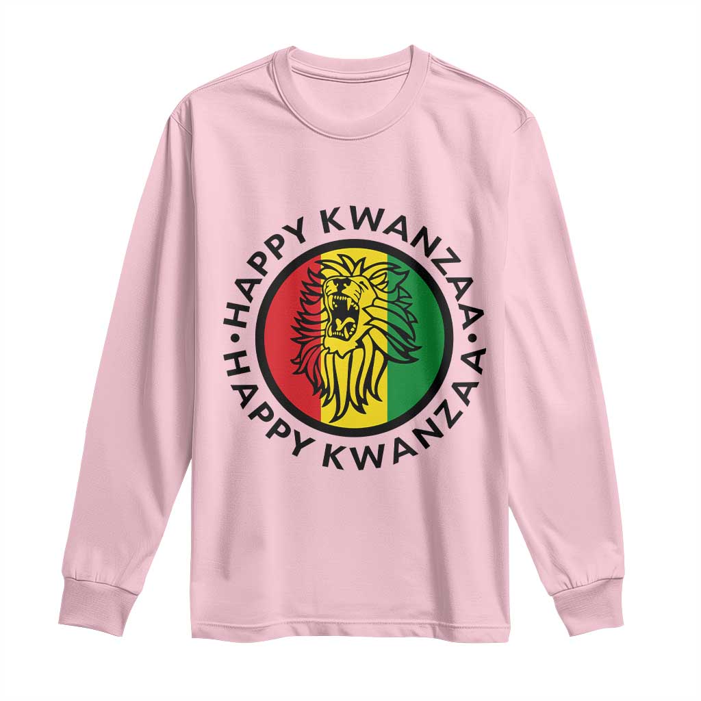Happy Kwanzaa King Lion Of Africa Heritage Gift Long Sleeve Shirt - Wonder Print Shop