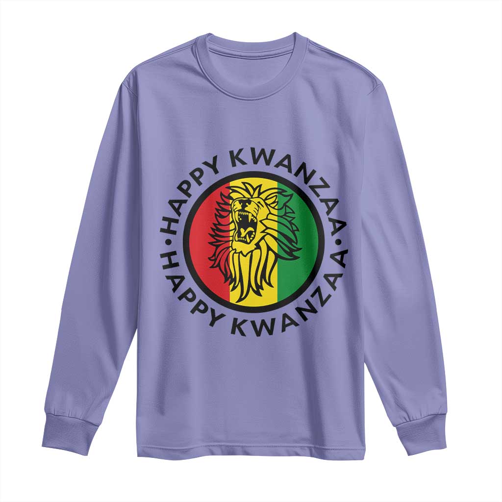 Happy Kwanzaa King Lion Of Africa Heritage Gift Long Sleeve Shirt - Wonder Print Shop