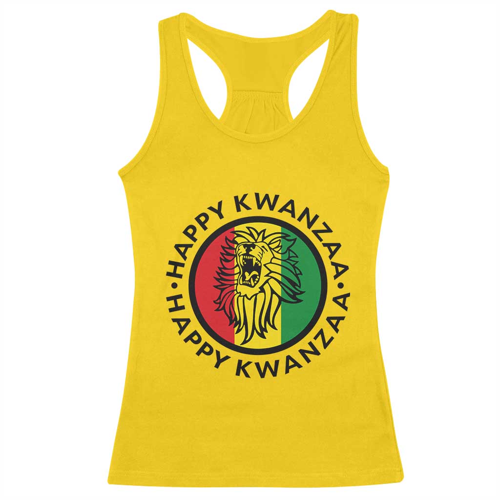 Happy Kwanzaa King Lion Of Africa Heritage Gift Racerback Tank Top - Wonder Print Shop