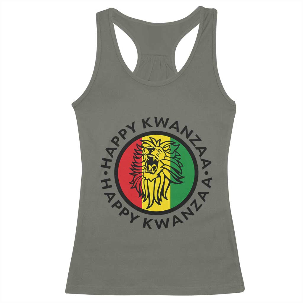 Happy Kwanzaa King Lion Of Africa Heritage Gift Racerback Tank Top - Wonder Print Shop
