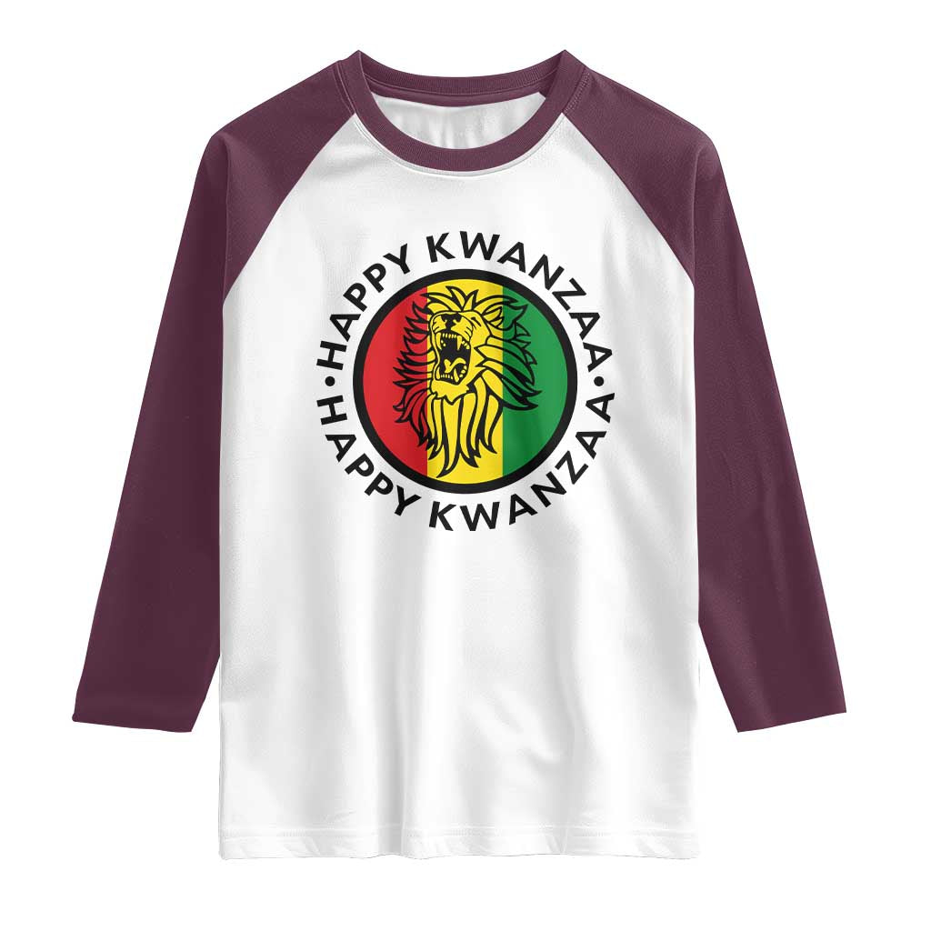 Happy Kwanzaa King Lion Of Africa Heritage Gift Raglan Shirt - Wonder Print Shop