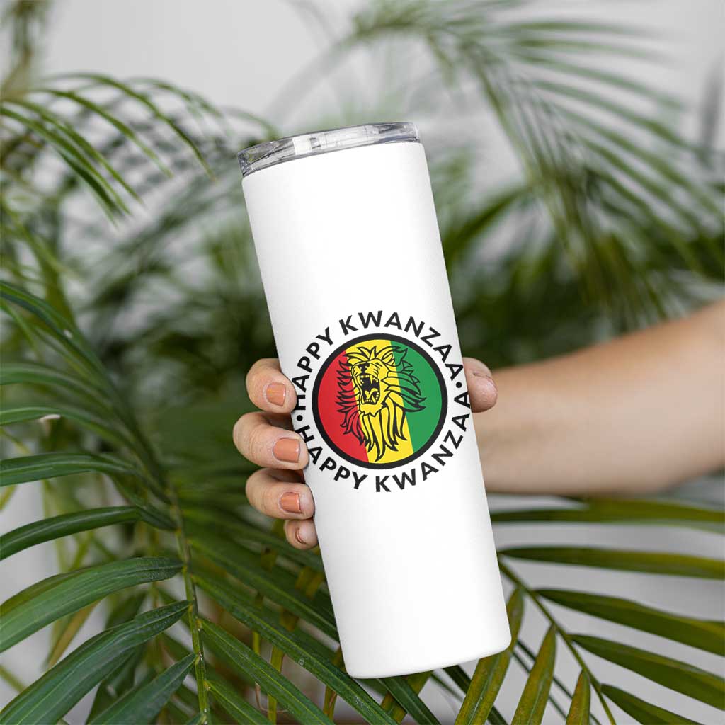 Happy Kwanzaa King Lion Of Africa Heritage Gift Skinny Tumbler - Wonder Print Shop