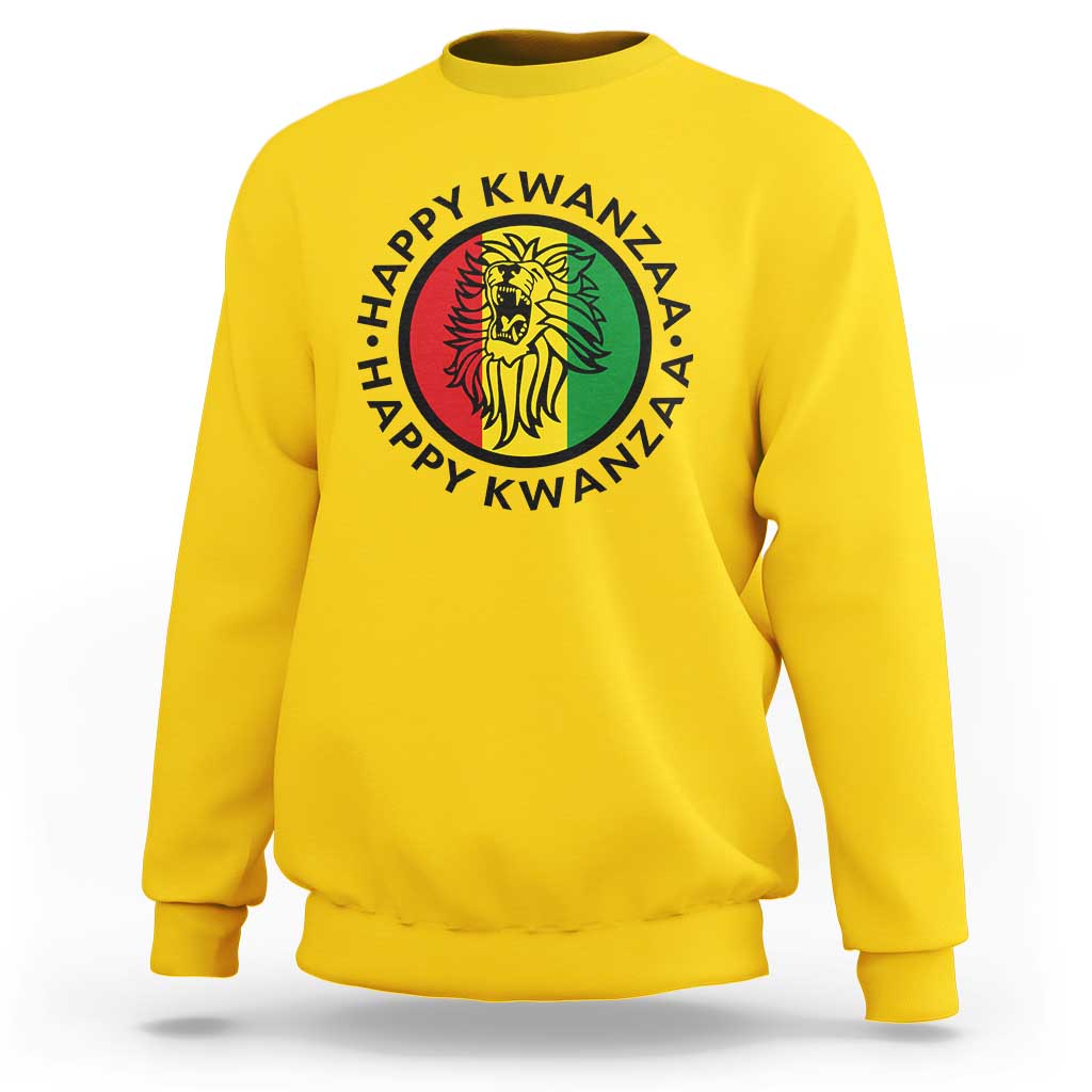 Happy Kwanzaa King Lion Of Africa Heritage Gift Sweatshirt - Wonder Print Shop
