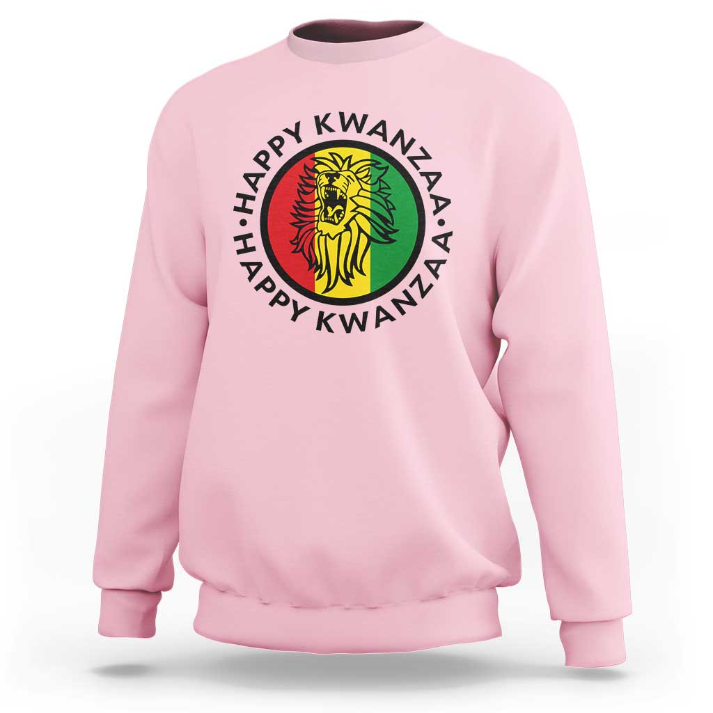 Happy Kwanzaa King Lion Of Africa Heritage Gift Sweatshirt - Wonder Print Shop
