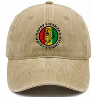 Happy Kwanzaa King Lion Of Africa Heritage Gift Washed Cotton Baseball Cap