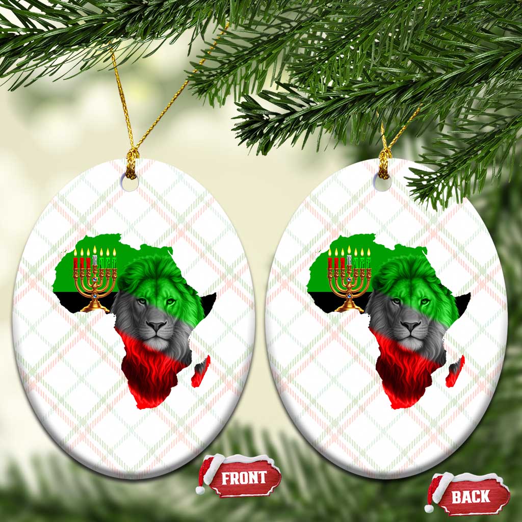 Happy Kwanzaa Lion Ceramic Ornament African Heritage Pride Gift For Men - Wonder Print Shop