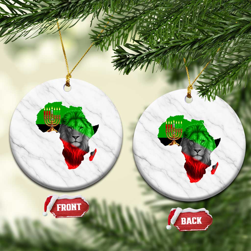 Happy Kwanzaa Lion Ceramic Ornament African Heritage Pride Gift For Men - Wonder Print Shop