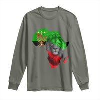 Happy Kwanzaa Lion Long Sleeve Shirt African Heritage Pride Gift For Men - Wonder Print Shop