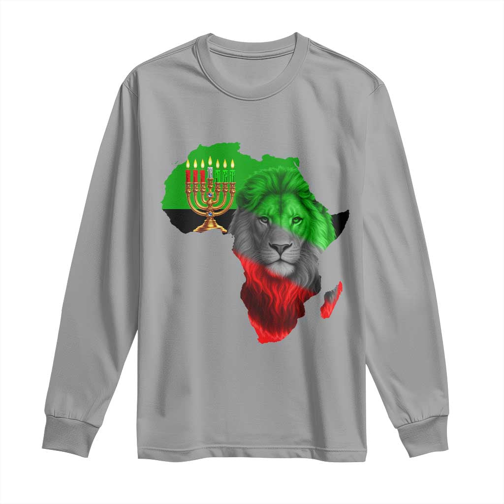 Happy Kwanzaa Lion Long Sleeve Shirt African Heritage Pride Gift For Men - Wonder Print Shop