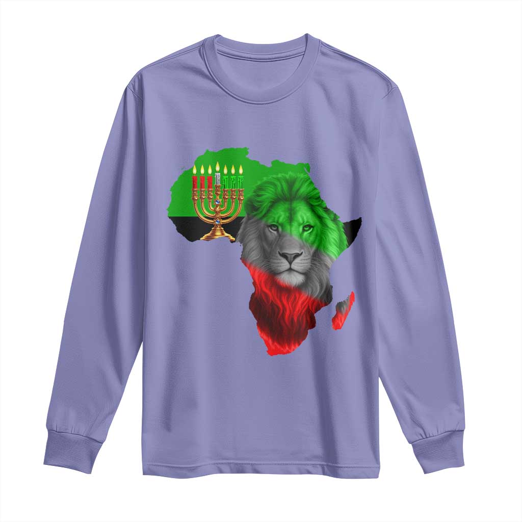 Happy Kwanzaa Lion Long Sleeve Shirt African Heritage Pride Gift For Men - Wonder Print Shop
