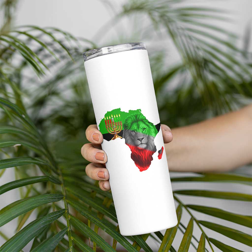 Happy Kwanzaa Lion Skinny Tumbler African Heritage Pride Gift For Men - Wonder Print Shop