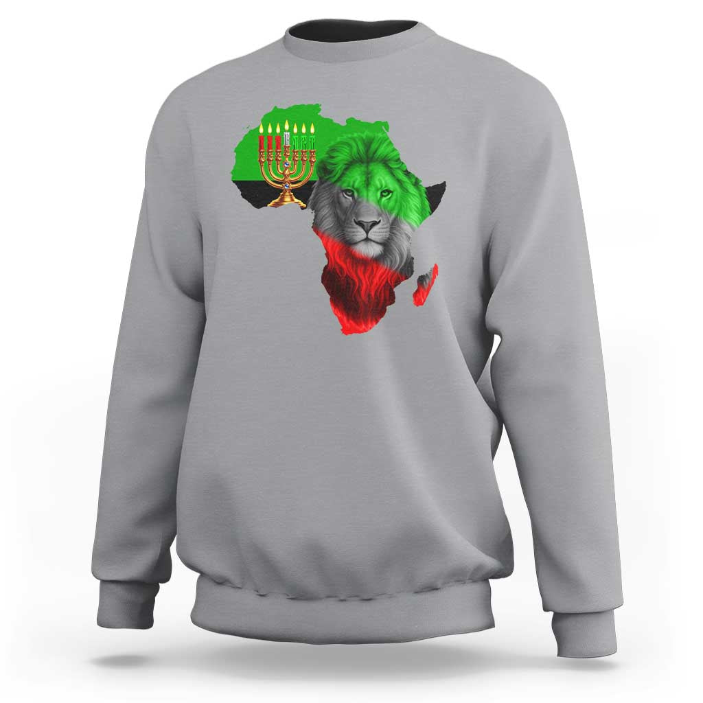 Happy Kwanzaa Lion Sweatshirt African Heritage Pride Gift For Men - Wonder Print Shop