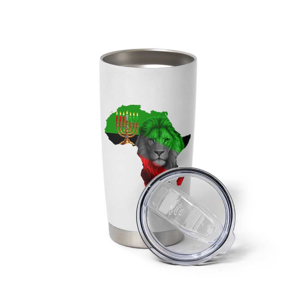 Happy Kwanzaa Lion Tumbler Cup African Heritage Pride Gift For Men - Wonder Print Shop