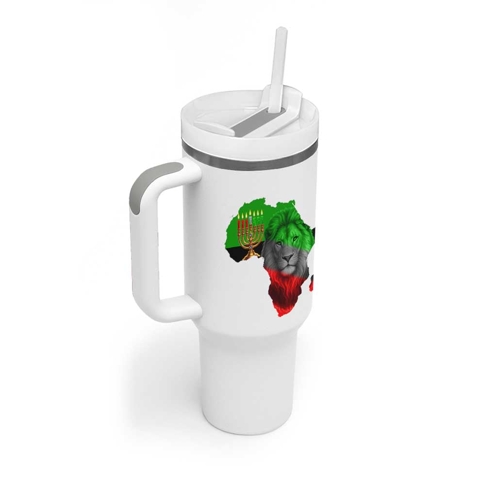 Happy Kwanzaa Lion Tumbler With Handle African Heritage Pride Gift For Men - Wonder Print Shop