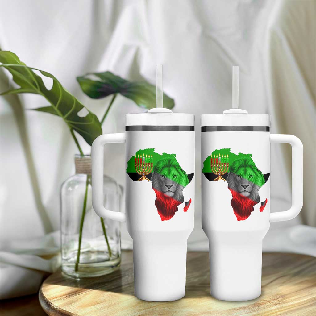 Happy Kwanzaa Lion Tumbler With Handle African Heritage Pride Gift For Men - Wonder Print Shop