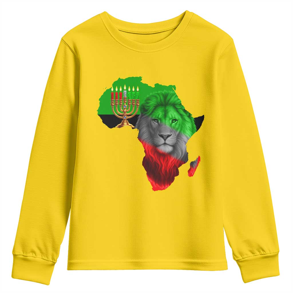 Happy Kwanzaa Lion Youth Sweatshirt African Heritage Pride Gift For Men - Wonder Print Shop
