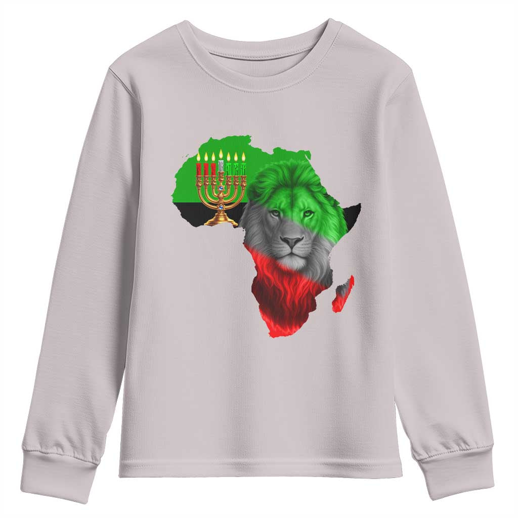 Happy Kwanzaa Lion Youth Sweatshirt African Heritage Pride Gift For Men - Wonder Print Shop