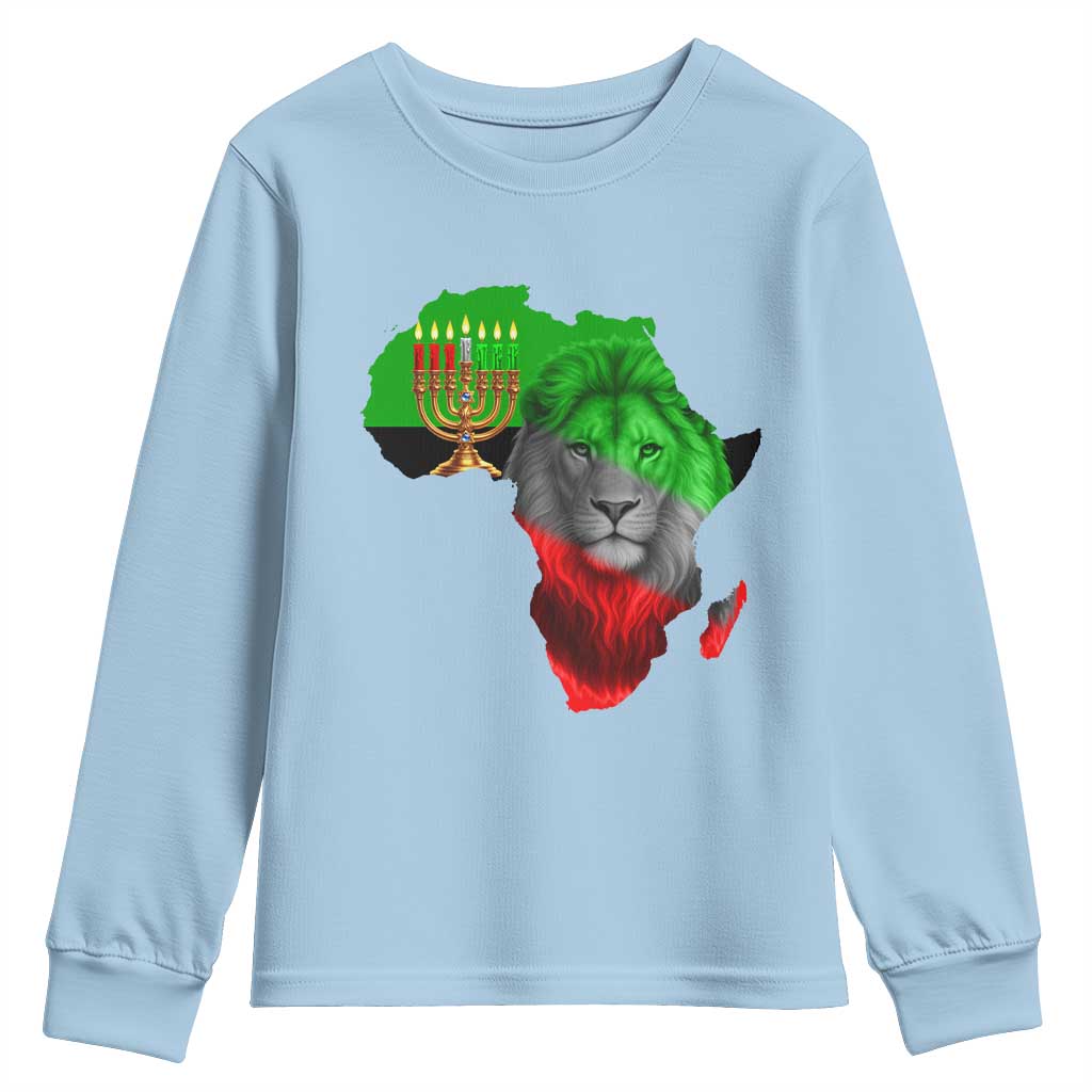 Happy Kwanzaa Lion Youth Sweatshirt African Heritage Pride Gift For Men - Wonder Print Shop