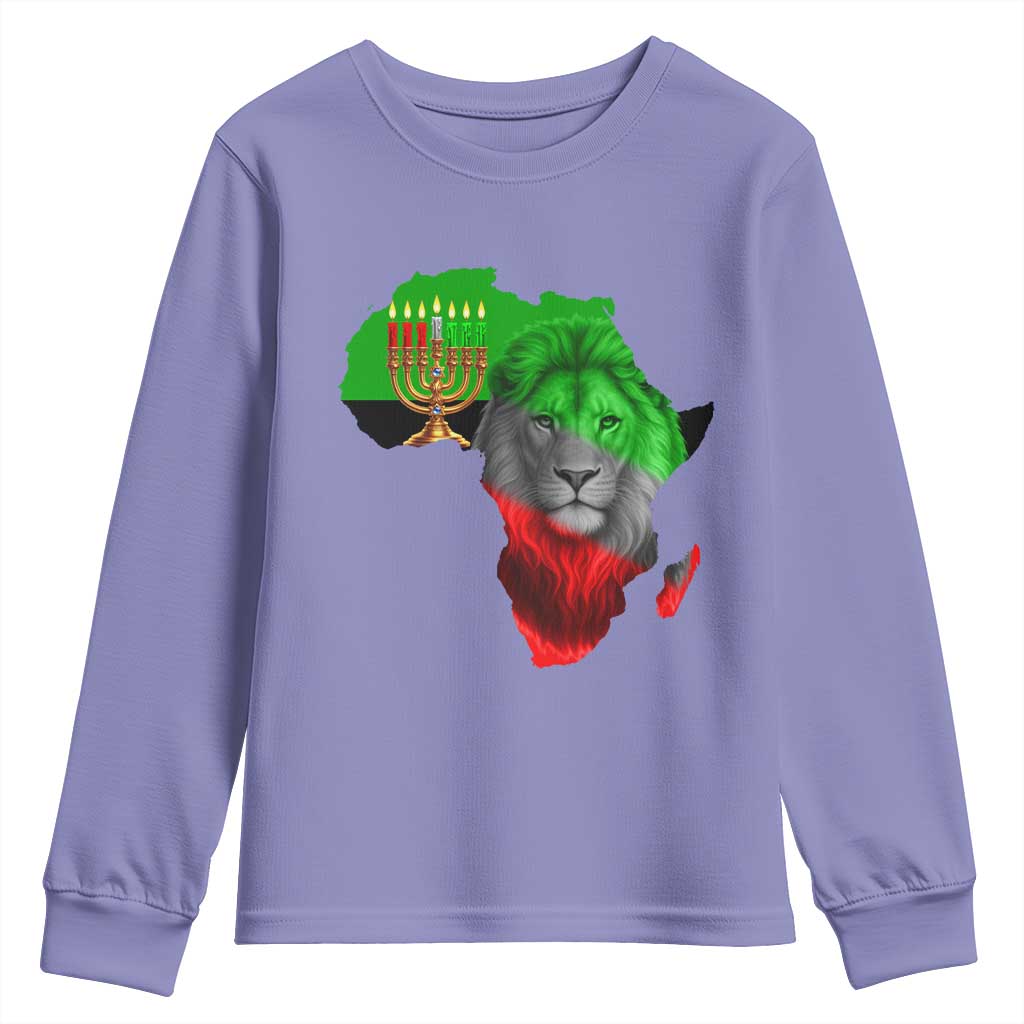 Happy Kwanzaa Lion Youth Sweatshirt African Heritage Pride Gift For Men - Wonder Print Shop