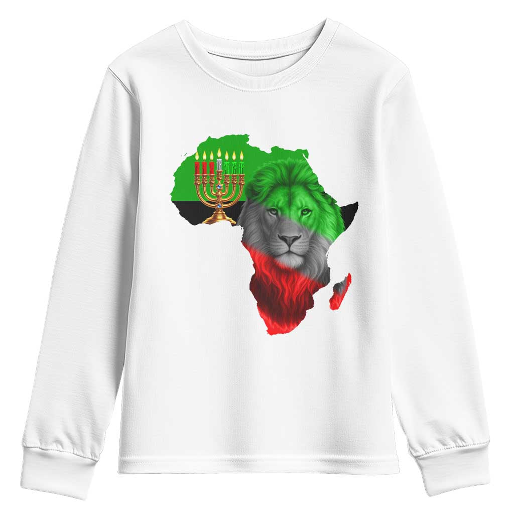 Happy Kwanzaa Lion Youth Sweatshirt African Heritage Pride Gift For Men - Wonder Print Shop