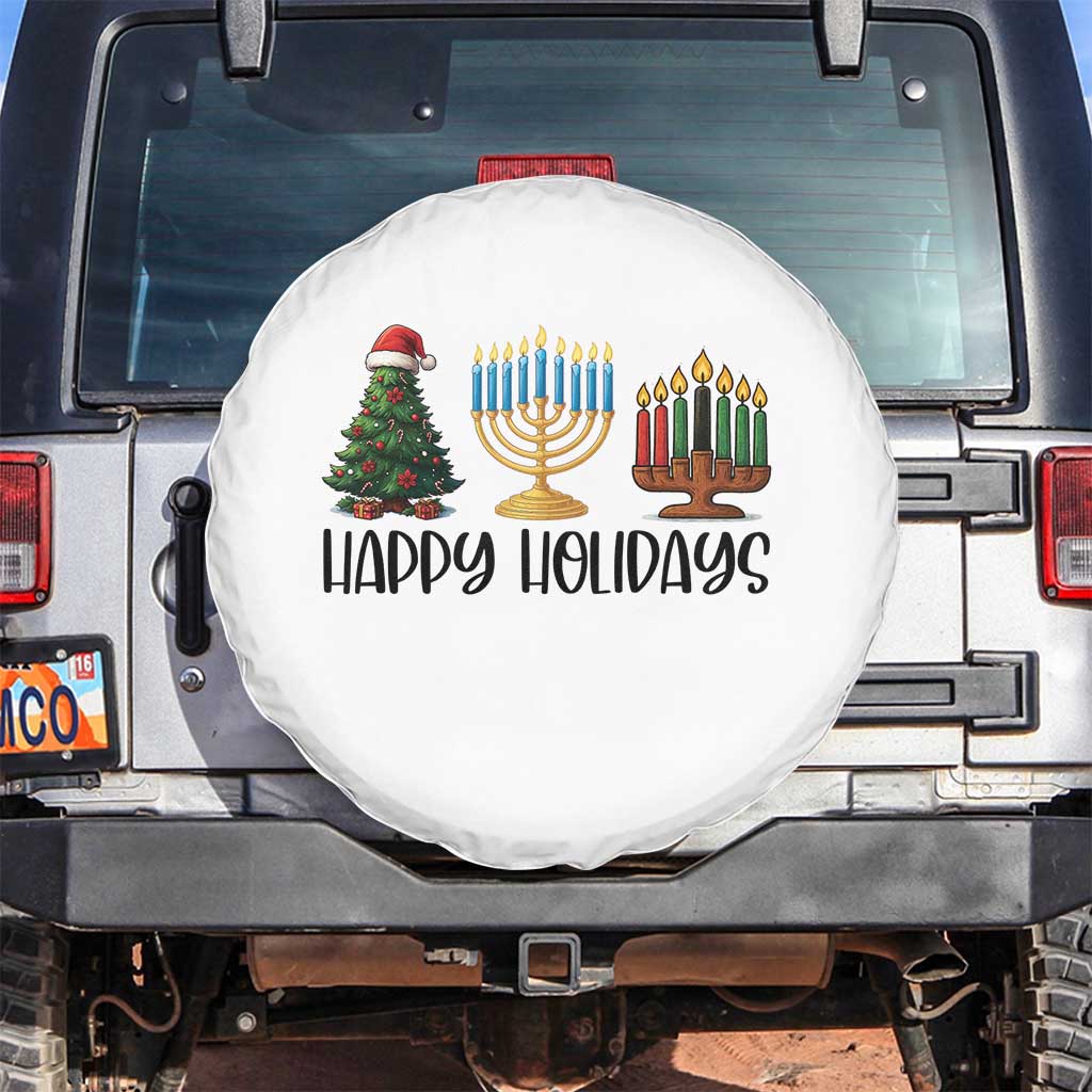 Christmas Hanukkah Kwanzaa Celebration Gift Spare Tire Cover Happy Holidays - Wonder Print Shop